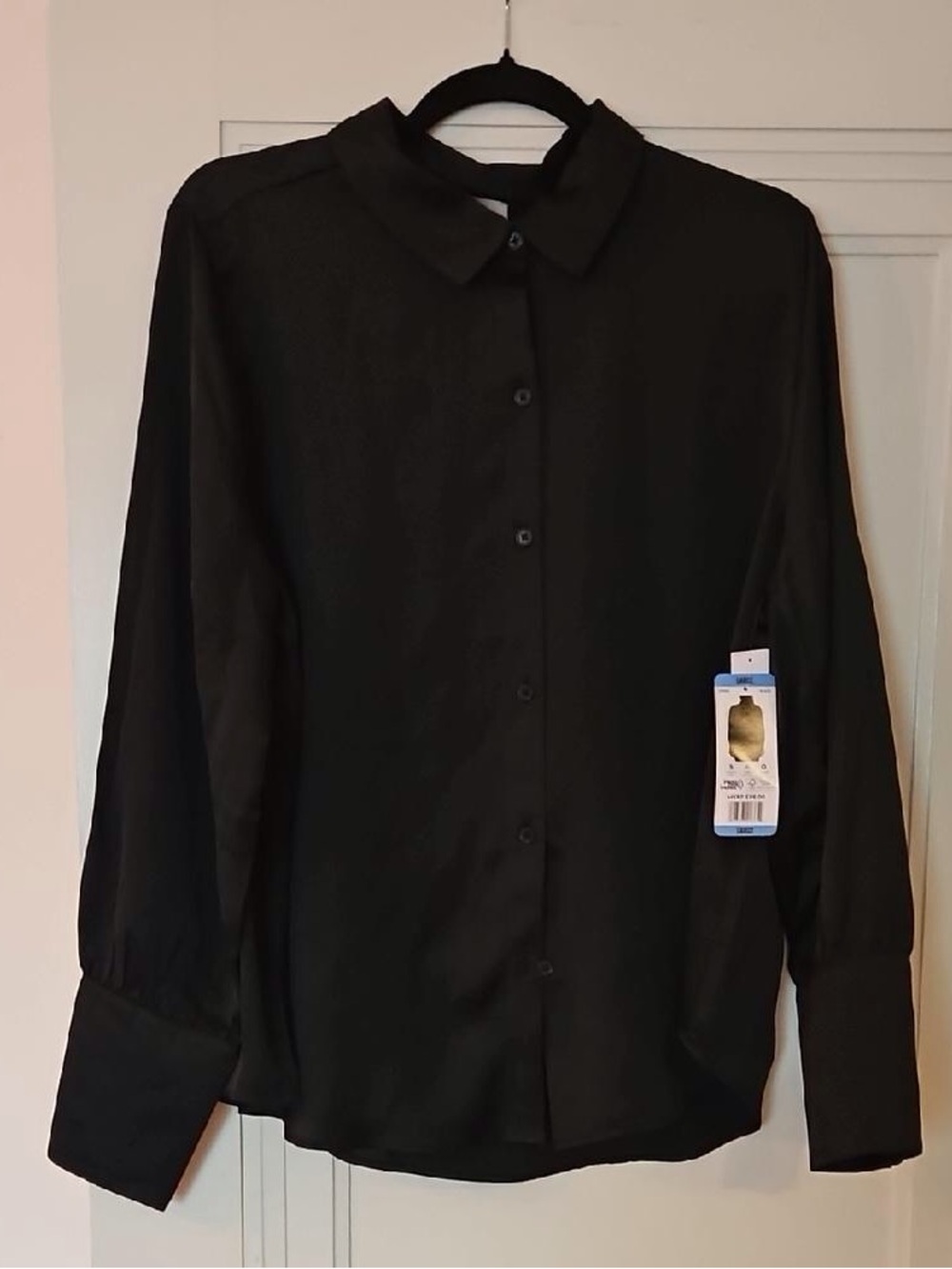 Joie Black Button-Front Collared Blouse